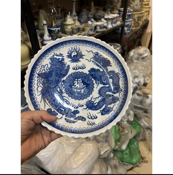 Mâm bồng hoạ tiết Long Phụng